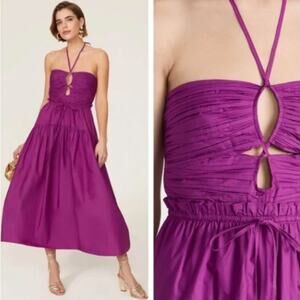 ULLA JOHNSON Ella Midi Dress in Orchid 6